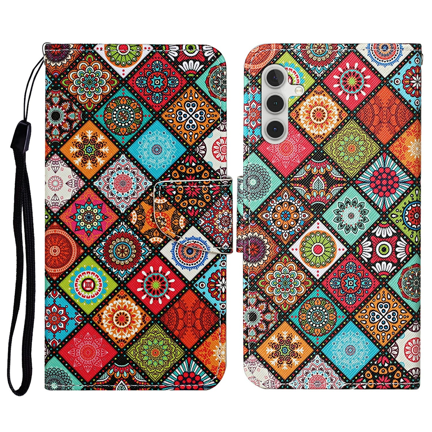 Pattern Printing PU Leather Cover for Samsung Galaxy S23 FE Cross Texture Wallet Phone Case with Strap Pattern Printing PU Leather Cover for Samsung Galaxy S23 FE Cross Texture Wallet Phone Case with Strap
